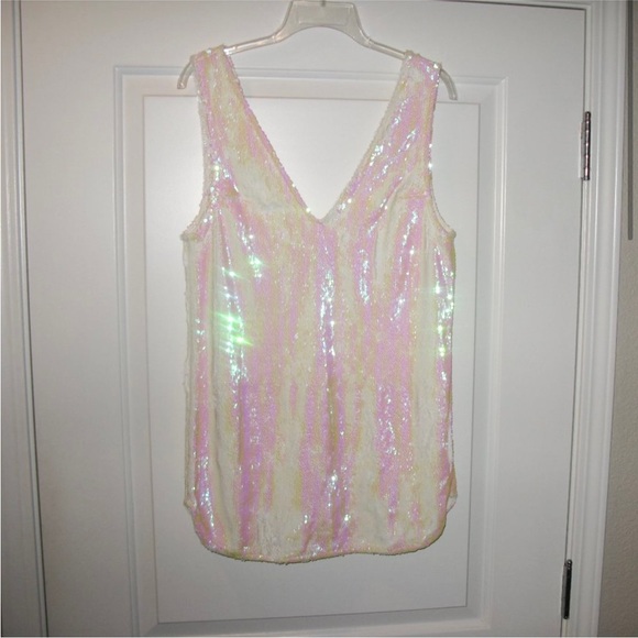 Free People White/Pink Sequin Dress - Picture 3 of 8